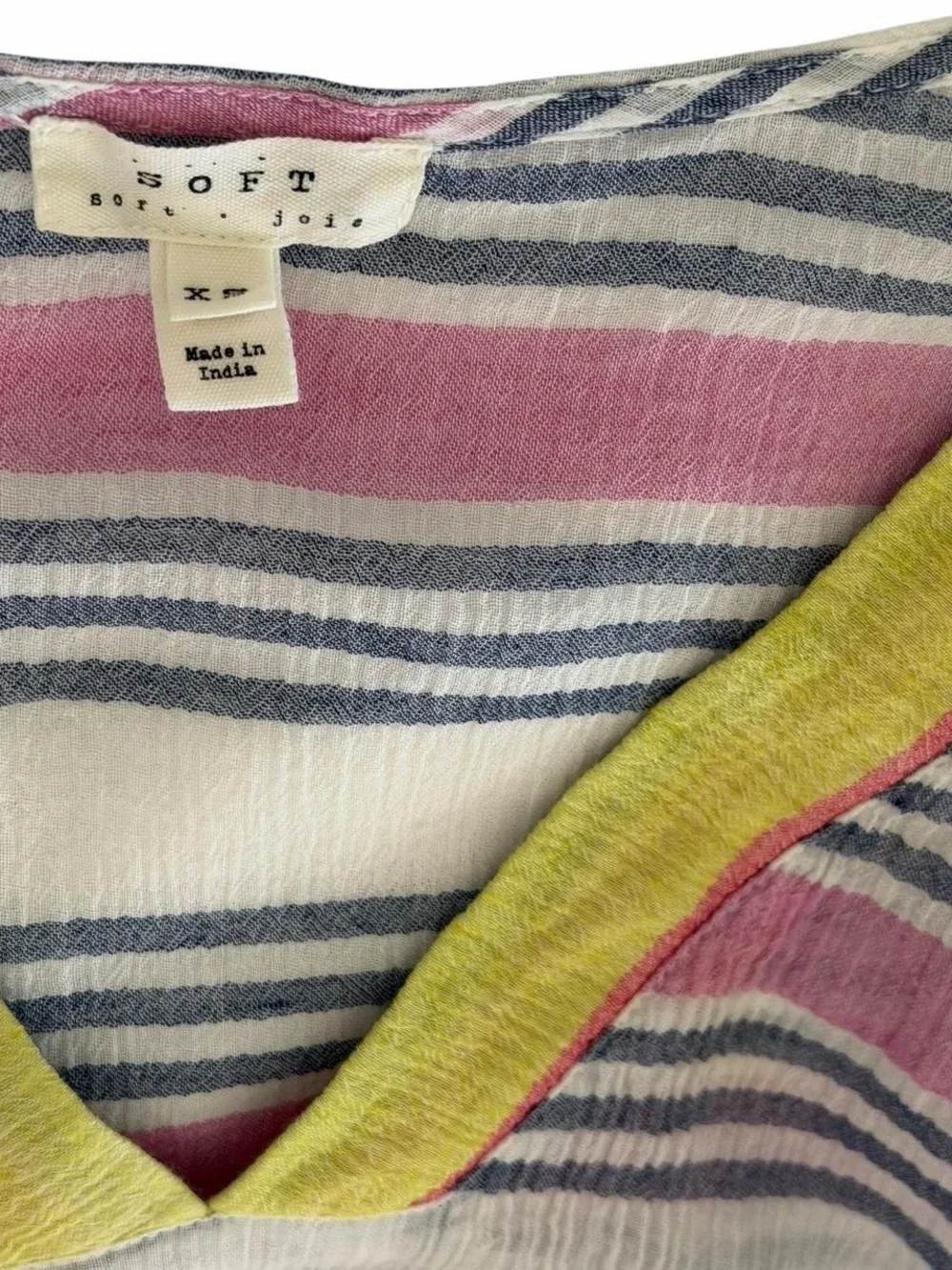 Soft Joie XS Striped V-Neck Long Sleeve Tunic Dress
